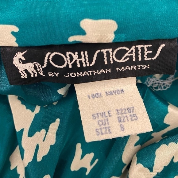Jonathan Martin Vintage Teal Pleated Full Skirt - Picture 6 of 7